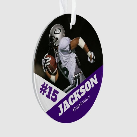 Aangepaste foto sport keepsake ornament football (voorkant)