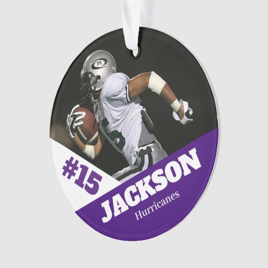 Aangepaste foto sport keepsake ornament football (voorkant)