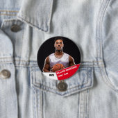 Aangepaste foto sport knop / pin basketbal speler ronde button 7,6 cm (In situ)