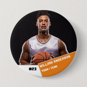 Aangepaste foto sport knop / pin basketbal speler ronde button 7,6 cm