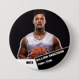 Aangepaste foto sport knop / pin basketbal speler ronde button 7,6 cm