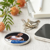 Aangepaste foto sport knop / pin basketbal speler sleutelhanger (Zijkant)