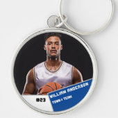 Aangepaste foto sport knop / pin basketbal speler sleutelhanger (Voorkant)