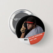 Aangepaste foto sport knop / pin honkbalspeler ronde button 5,7 cm (Voorkant /achterkant)