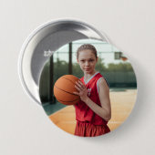 Aangepaste foto sport knopspeld ronde button 7,6 cm (Voorkant /achterkant)