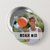 Aangepaste foto sportknop / pin met naam & # ronde button 7,6 cm (Voorkant /achterkant)