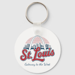 Aangepaste foto & St. Louis Gateway Arch slogan Sleutelhanger