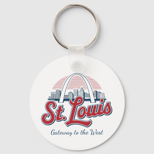 Aangepaste foto & St. Louis Gateway Arch slogan Sleutelhanger (Voorkant)