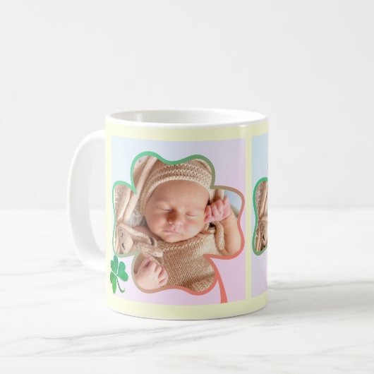 Aangepaste foto St. Patrick's 4Leaf Shamrock Lijst Koffiemok (Voorkant links)