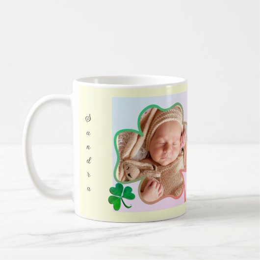 Aangepaste foto St. Patrick's 4Leaf Shamrock Lijst Koffiemok (Links)