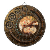 Aangepaste foto Steampunk Clock Time Metal Gears Dartbord (Voorkant)