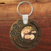Aangepaste foto Steampunk metaal tandwielen Sleutelhanger (Voorkant)