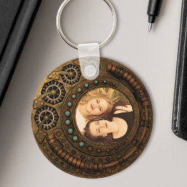 Aangepaste foto Steampunk metaal tandwielen Sleutelhanger