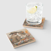 Aangepaste foto stenen onderzetter – Trouwen (Zijkant)