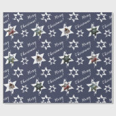 Aangepaste foto Ster Merry Christmas Paars Cadeaupapier (Vlak)