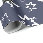 Aangepaste foto Ster Merry Christmas Paars Cadeaupapier (Rol Hoek)