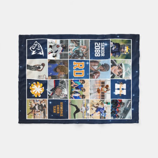 Aangepaste foto sterrennacht voor cheerteam senior fleece deken (Voorkant (Horizontaal))