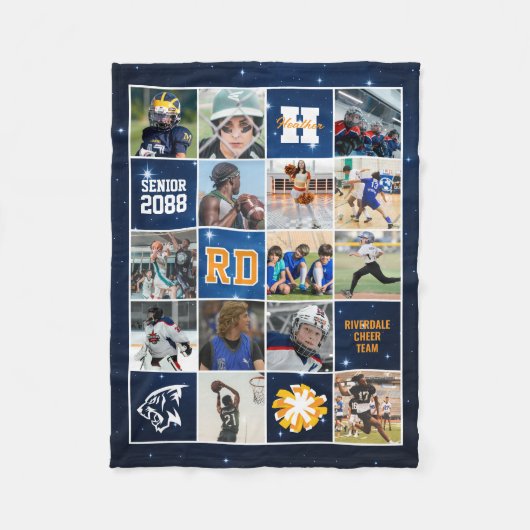 Aangepaste foto sterrennacht voor cheerteam senior fleece deken (Voorkant)