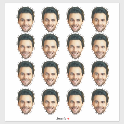 Aangepaste foto-Sticker | Aangepaste Gezicht vinyl Sticker (Vel)