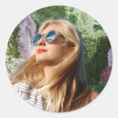 Aangepaste Foto Sticker, Gepersonaliseerde Afbeeld Ronde Sticker (Voorkant)