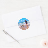 Aangepaste Foto Sticker Gift met Tekst (Envelop)