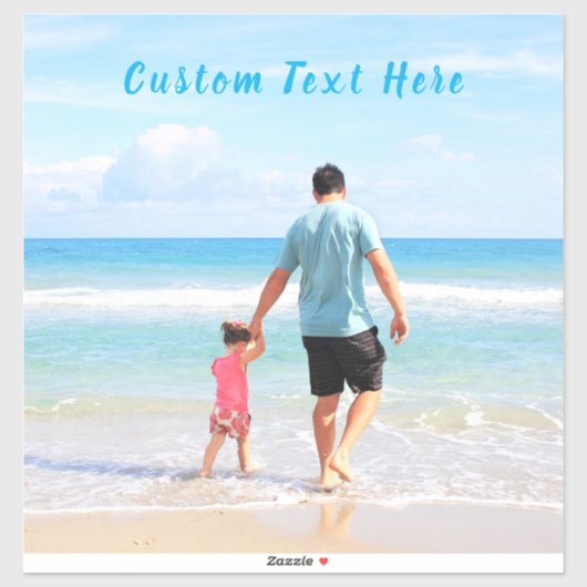Aangepaste foto Sticker met tekst gepersonaliseerd (Vel)