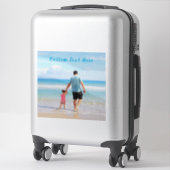 Aangepaste foto Sticker met tekst gepersonaliseerd (Koffer)
