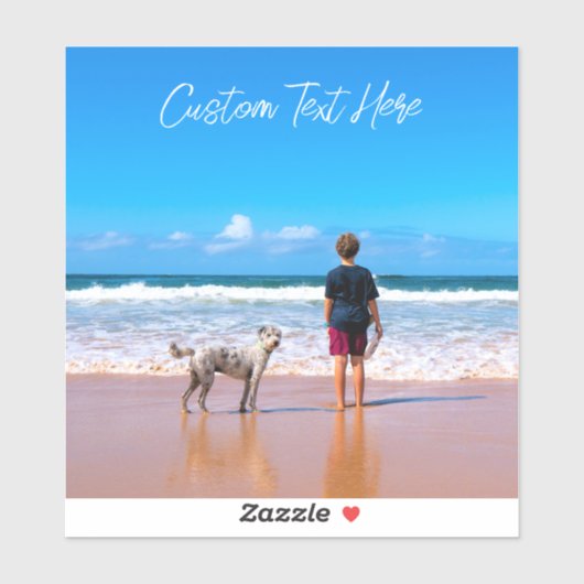 Aangepaste foto Sticker met uw foto's en tekst (Vel)