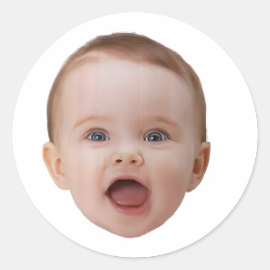 Aangepaste foto Stickers, Aangepaste foto gezicht Ronde Sticker (Voorkant)