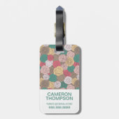 Aangepaste foto Stijlvol bloempatroon. Helder flor Bagagelabel (Achterkant verticaal)