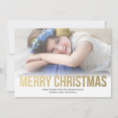 Aangepaste Foto Stijlvol Goud Vet Vrolijk Kerstfee Feestdagenkaart (Voorkant)