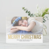 Aangepaste Foto Stijlvol Goud Vet Vrolijk Kerstfee Feestdagenkaart (Staand voorkant)