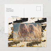 aangepaste foto stijlvolle zwarte kerstbomen briefkaart (Voorkant / Achterkant)