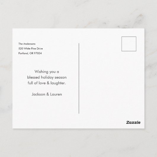 aangepaste foto stijlvolle zwarte kerstbomen briefkaart (Achterkant)