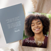 Aangepaste foto Stoffig Blauw 30e verjaardagsfeest Bedankkaart