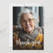 Aangepaste foto Stoffig Blauw 80ste verjaardagsfee Bedankkaart (Voorkant)