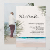 Aangepaste foto strand thema geloftenvernieuwing kaart (Voorkant / Achterkant)