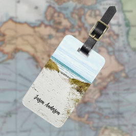 Aangepaste foto strand vakantie bagagelabel