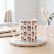 Aangepaste foto streep beker | Baby gezicht schatt