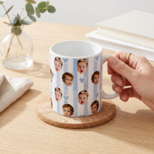 Aangepaste foto streep beker | Baby gezicht schatt