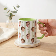 Aangepaste foto streep beker | Baby gezicht schatt