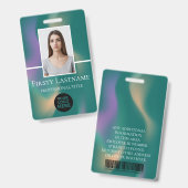 Aangepaste foto, streepjescode, Logo, naam Badge (Voor- en achterkant)