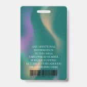 Aangepaste foto, streepjescode, Logo, naam Badge (Achterkant)