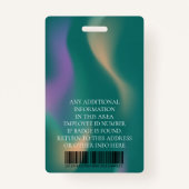 Aangepaste foto, streepjescode, Logo, naam Badge (Achterkant)