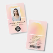 Aangepaste foto, streepjescode, Logo, naam Badge (Voor- en achterkant)