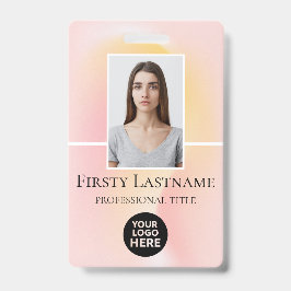 Aangepaste foto, streepjescode, Logo, naam Badge