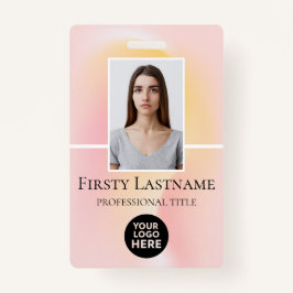 Aangepaste foto, streepjescode, Logo, naam Badge