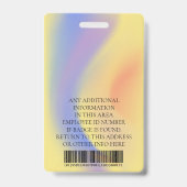 Aangepaste foto, streepjescode, Logo, naam Badge (Achterkant)