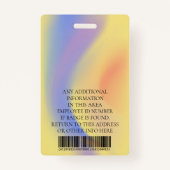 Aangepaste foto, streepjescode, Logo, naam Badge (Achterkant)