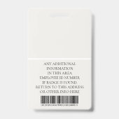 Aangepaste foto, streepjescode, Logo, naam Badge (Achterkant)